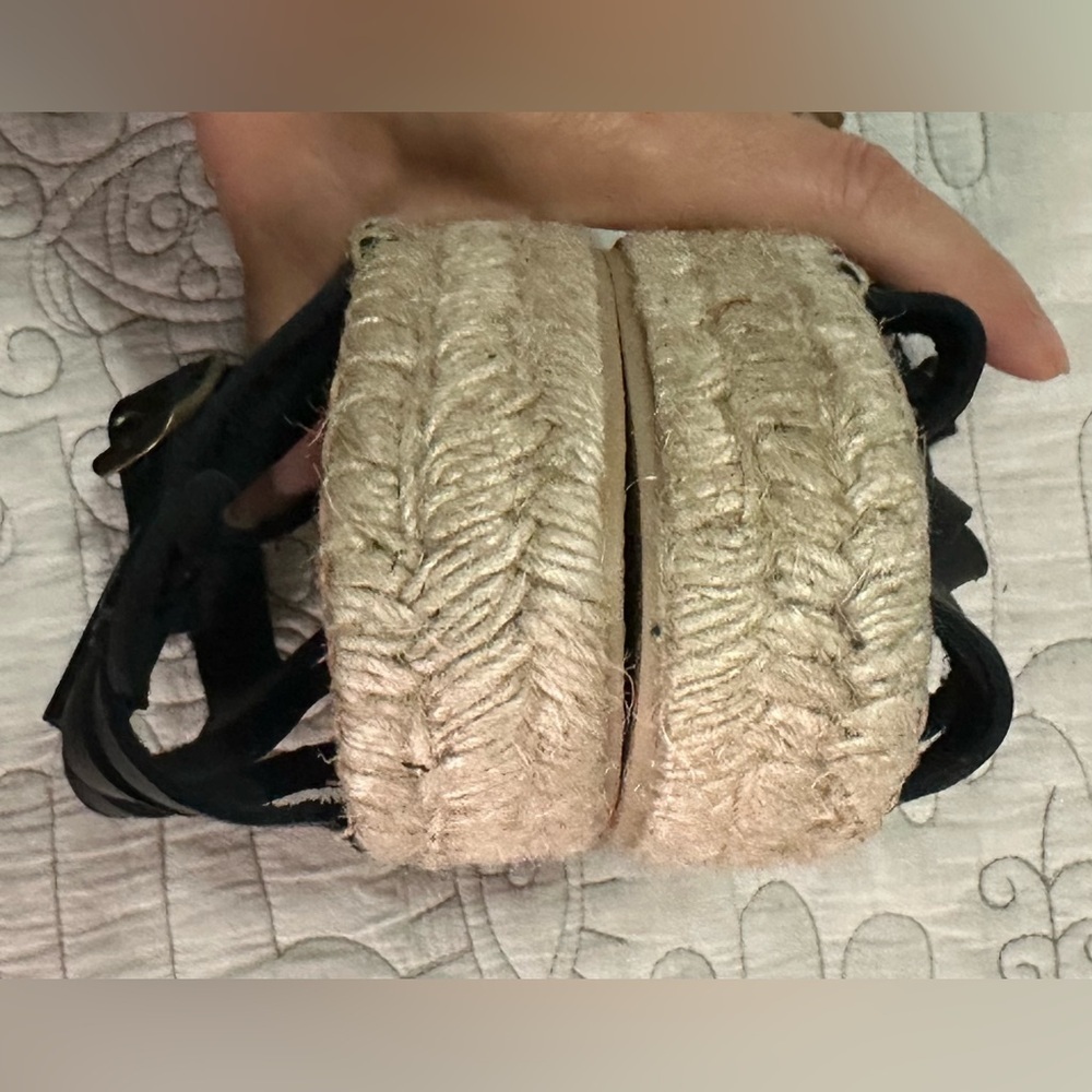 NIB Barbour Paloma Espadrille Platform Fisherman Sandal Sz 39 EU / 8 US Black - Picture 15 of 15